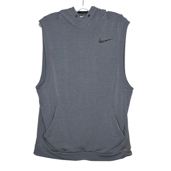 Nike Other - Nike Grey Sleeveless Hoodie Muscle Tank Pockets Dri Fit
